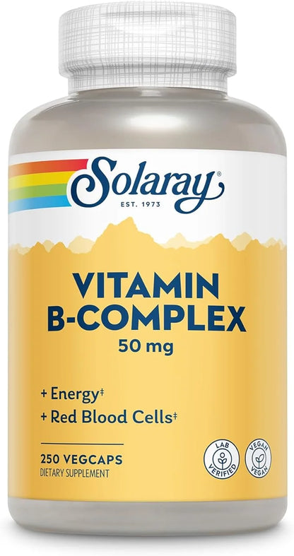 SOLARAY Vitamin B Complex 50mg B12, B6 B6 and 250 VegCaps