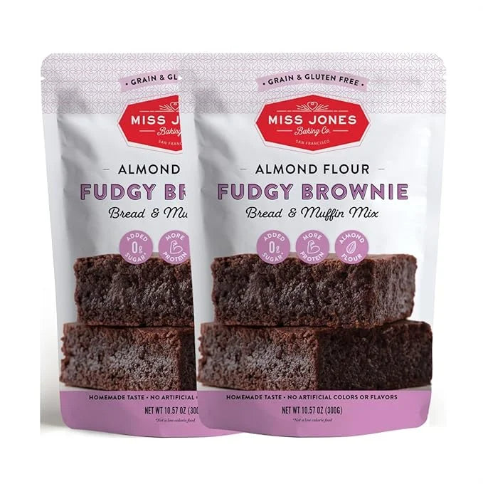 Miss Jones Baking Brownie Mix - Almond Flour, Gluten Free, Low Carb, No Sugar Added, Naturally Sweetened Desserts & Treats...
