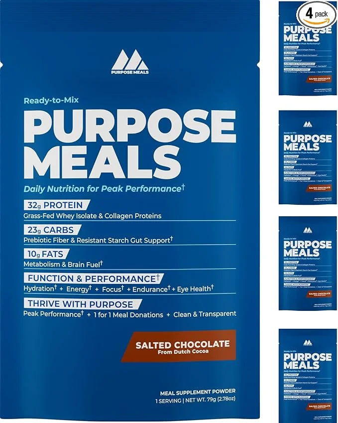 Meal Replacement Shake Powder, Grass Fed Whey Protein Isolate & Collagen, Prebiotics Gut Health, Electrolytes, Organic Mus...