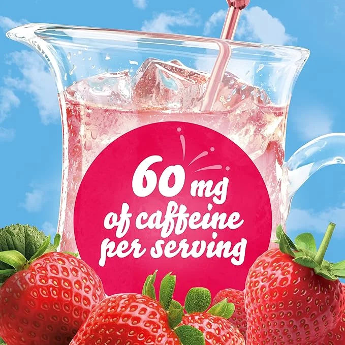 Crystal Light Sugar-Free Energy Wild Strawberry Low Calories Powdered Drink Mix 6 Count Pitcher Packets - Product Image