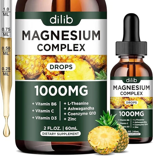 Triple Magnesium Complex Supplement, Magnesium Glycinate, 1000mg with CoQ10, Vitamin B6, C,