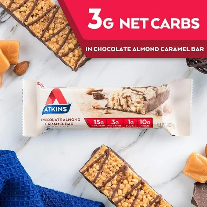 Atkins Chocolate Almond Caramel Bar, Keto-Friendly, Gluten Free with Real Almond Butter, 5 Count (Pack of 1) - Product Image