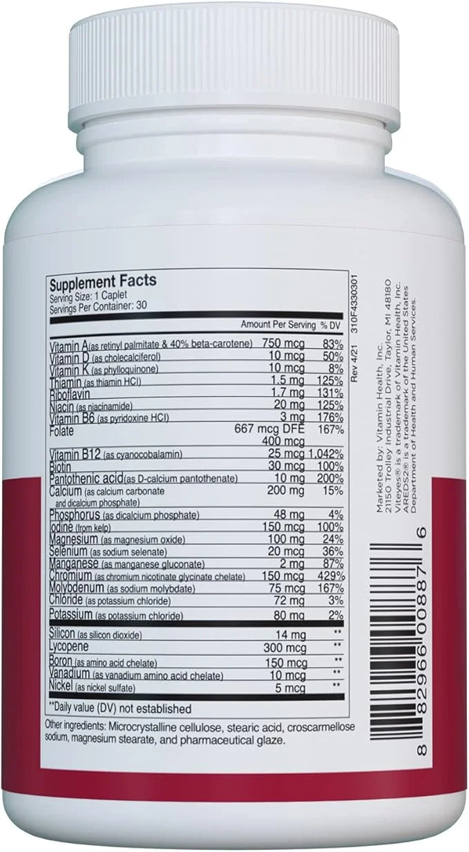 Viteyes Classic AREDS 2 Companion Multivitamin 2 Users, 30 Capsules,