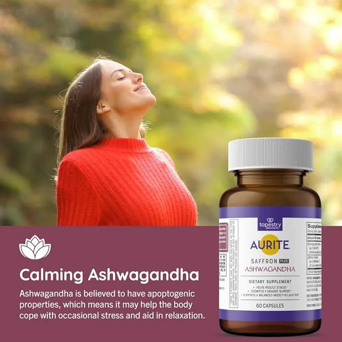 Saffron Ashwagandha Supplement 60 Count, (2 Months