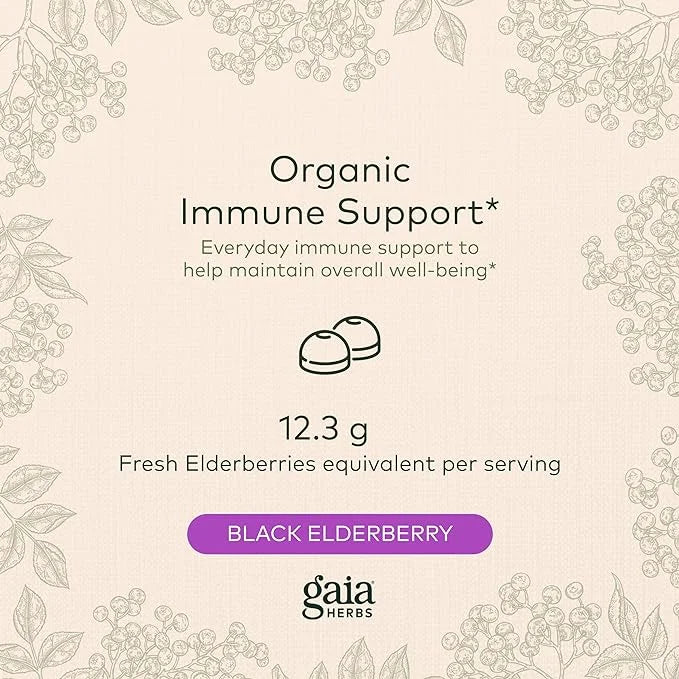 Gaia Herbs Black Elderberry (Sambucus Nigra) 40 Gummies