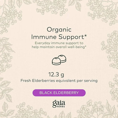 Gaia Herbs Black Elderberry (Sambucus Nigra) 40 Gummies