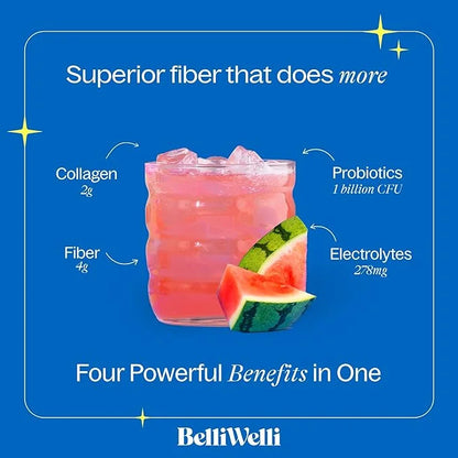 Daily Fiber Supplement Powder with Collagen, Probiotics & Electrolytes | Supports Digestive Health, Gut Balance & Debloati...