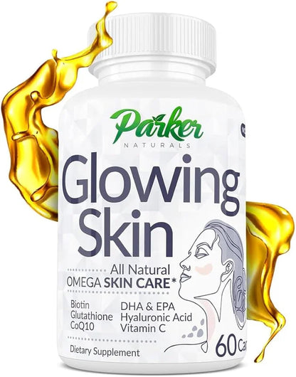 Glowing Skin Supplement 3 Fish CoQ10, Vitamin 60 Caps