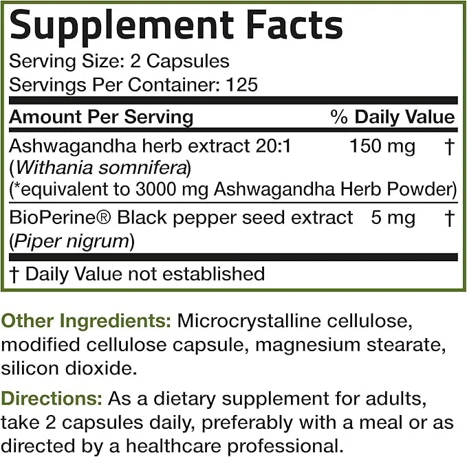 Bronson Ashwagandha Extra Strength Stress & 250 Vegetarian