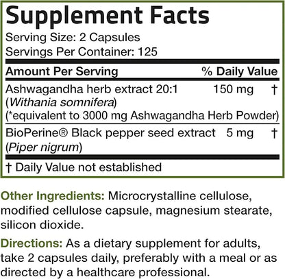 Bronson Ashwagandha Extra Strength Stress & 250 Vegetarian