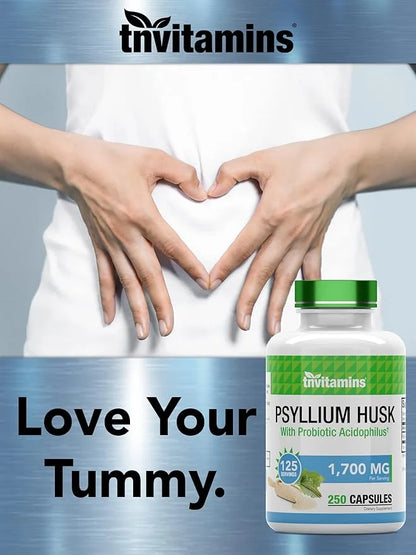 Psyllium Husk Capsules 1700 MG 250 Capsules