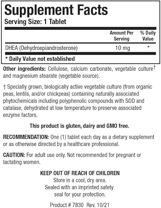 Biotics Research DHEA 10 Milligram Hormonal Balance, Metabolism, Improved Mood and Outlook, Age Gracefully, Healthy Stress...