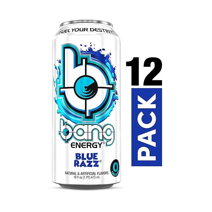 Bang Energy Blue Razz, Sugar-Free Energy Drink, 16-Ounce (Pack of 12) - Product Image
