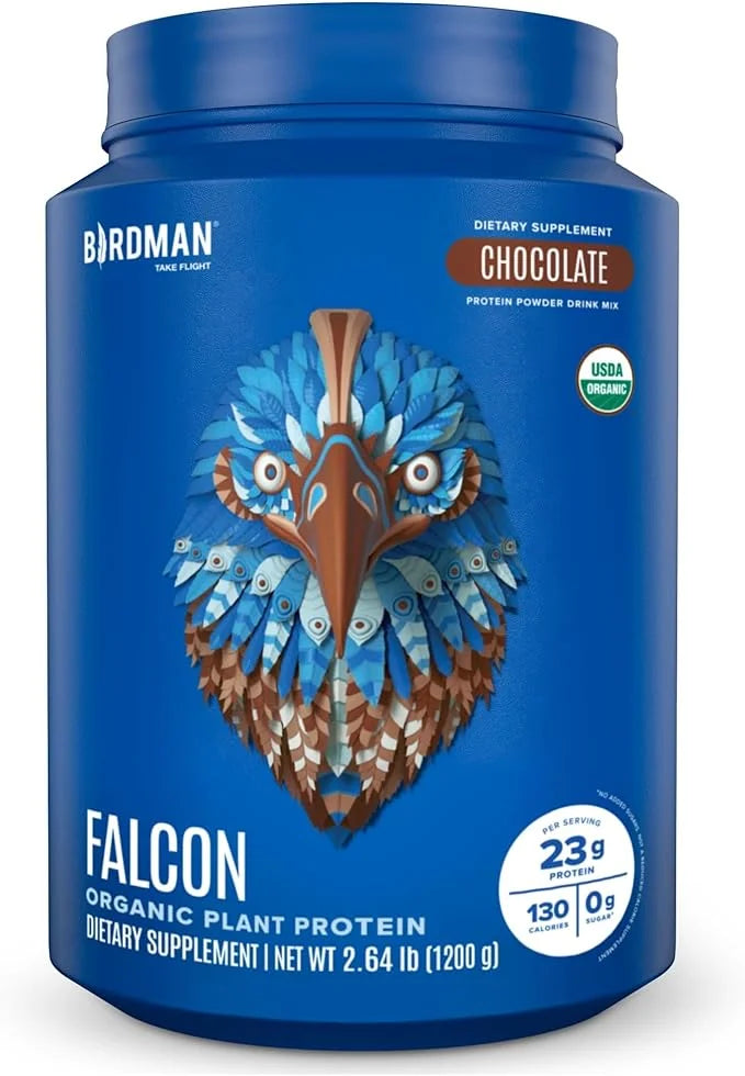 BIRDMAN Falcon Vegan Protein Powder Organic, Stevia & Sugar Free, Plant Based Protein, Low Carb, Dairy Free, Keto, Non Whe...