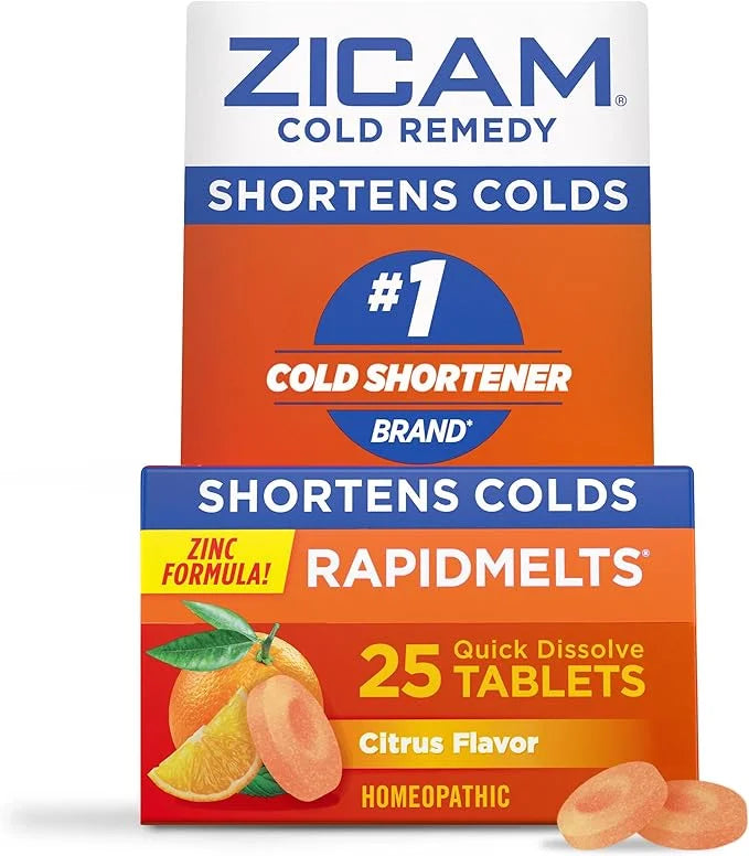 Zicam Cold Remedy Zinc Rapidmelts, Citrus Flavor, 25 Count (Pack of 1) - Product Image