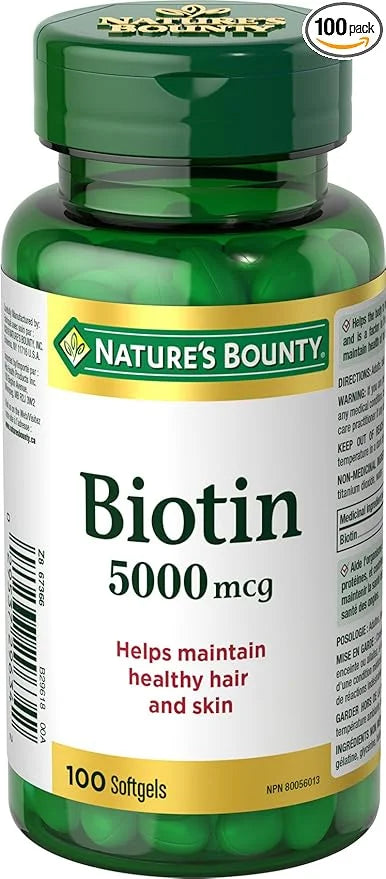 Nature's Bounty Biotin 5000mcg, 100 Count