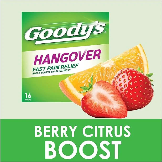 Goody's Hangover Powders, Fast Pain Relief, Berry Citrus Flavor, 4 Stick Powders, 6 Pack - Product Image
