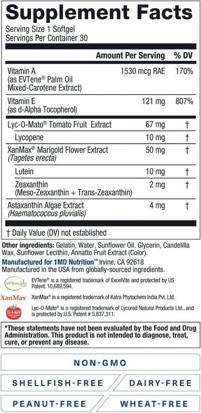 1MD Nutrition VisionMD Eye Vitamin CARMIS 60 Softgels (2-Pack)