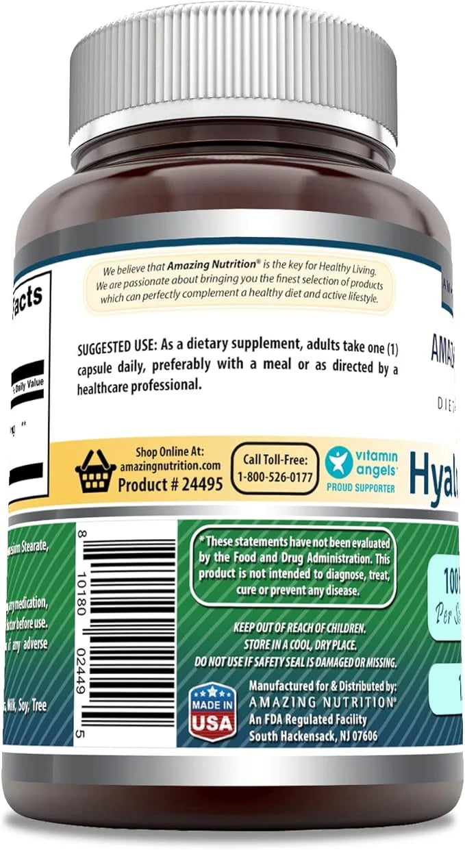 Amazing Formulas Hyaluronic Acid 100 Mg Capsules Supplement | Non-GMO | Gluten Free | Made in USA (1 Pack, 120 Count) - Pr...