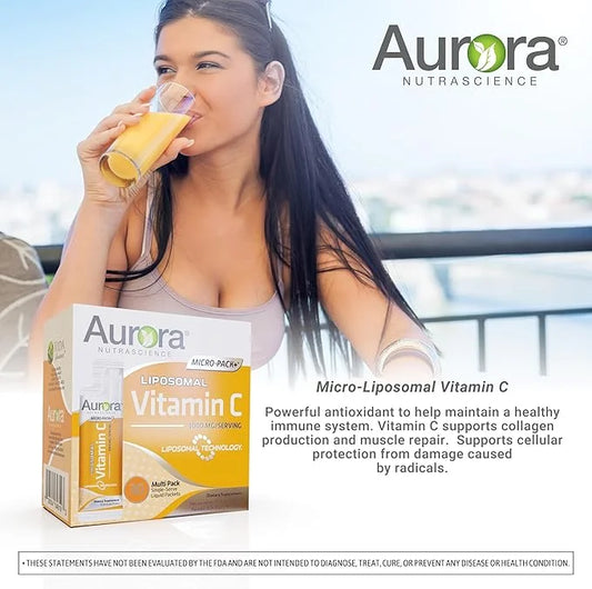 Aurora Nutrascience, Micro-Pack Liposomal Vitamin C, 1,000 mg 95% Higher