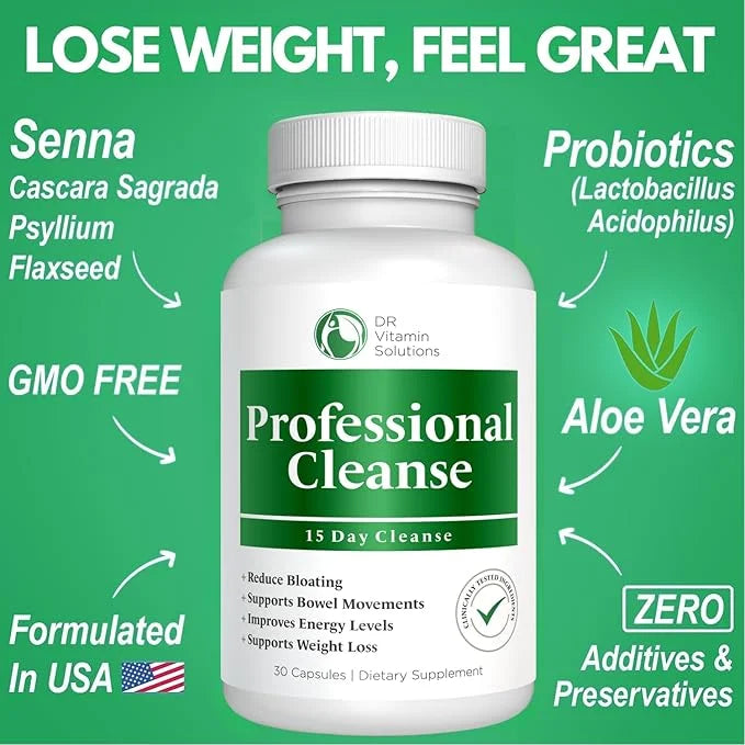 Professional Detox Cleanse for Weight Management 15 Day 30 Caps