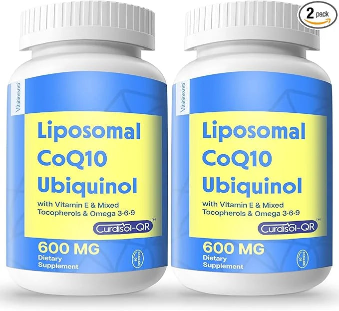 Liposomal CoQ10 600 mg Softgel Ubiquinol, Q10 Ubiquinol 3 6 6 9 9 & Q10 Supplement Powerful-Antioxidant,120 Softgels