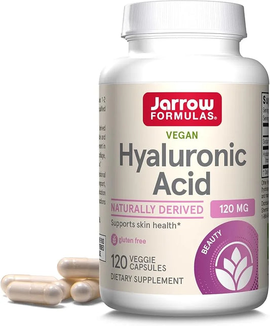 Jarrow Formulas® Hyaluronic Acid 120 mg, Dietary Supplement, Skin Health Support, 120 Veggie Capsules, Up to 60 Day Supply...