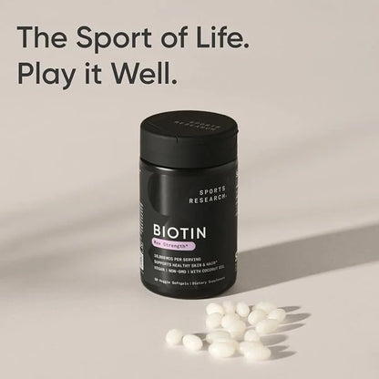 Sports Research Vegan Biotin 10,000mcg B7 for 30 Softgels