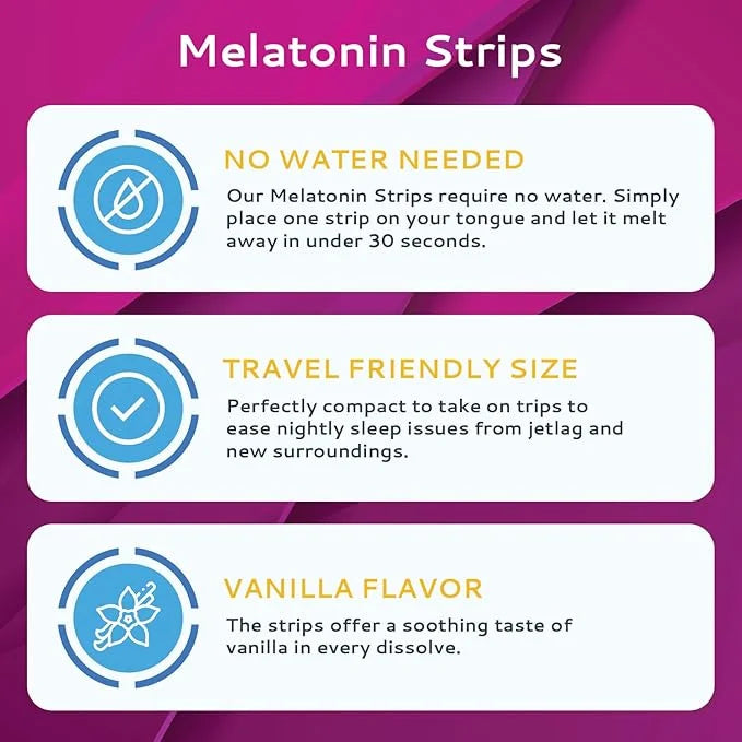 100 Oral Sleep Strips | Quick-Dissolving 3mg Melatonin Strips | Works Faster Than Gummies | Relaxation Sleep Supplements f...