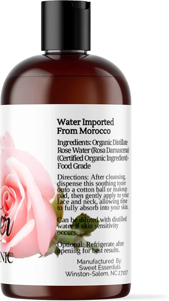 PACK of 3 Premium Organic Moroccan Rose Water - 4oz - Imported From Morocco - 100% Pure (Food Grade) No Oils or Alcohol - ...