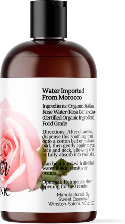 PACK of 3 Premium Organic Moroccan Rose Water - 4oz - Imported From Morocco - 100% Pure (Food Grade) No Oils or Alcohol - ...