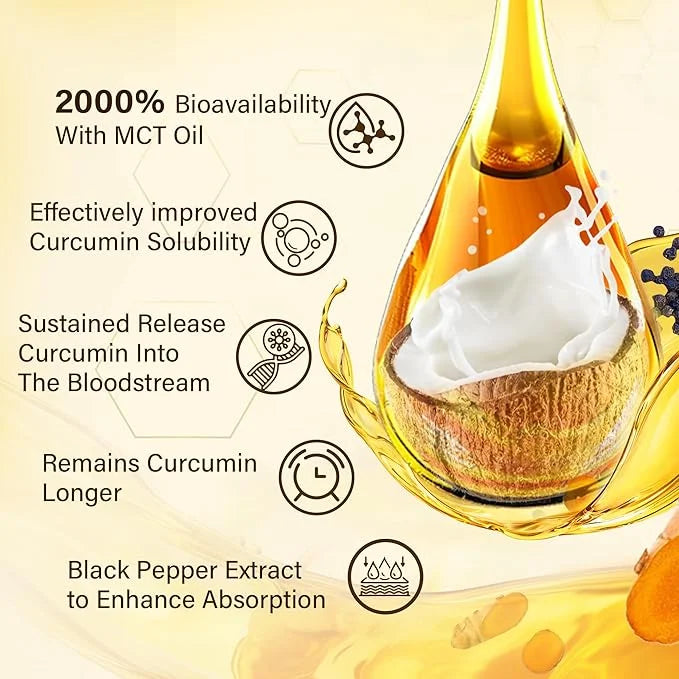 Turmeric Gummies 1000mg w/MCT Oil C8 C10, Organic Antioxidant, Sugar Free Turmeric Curcumin Supplement + Black Pepper Extr...
