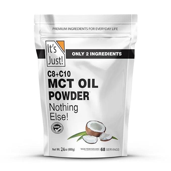 It's Just - MCT Oil Powder w/Prebiotic Fiber (1.5lbs) 70% C8 + 30% C10, Fast Fuel for Body & Brain Health, Keto Coffee Cre...