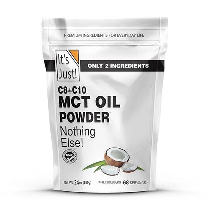 It's Just - MCT Oil Powder w/Prebiotic Fiber (1.5lbs) 70% C8 + 30% C10, Fast Fuel for Body & Brain Health, Keto Coffee Cre...