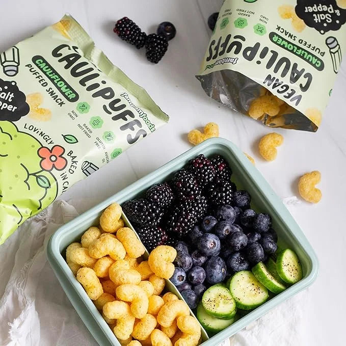 Vegan Salt & Pepper CauliPuffs - Corn, Rice, and Cauliflower Gluten Free Puffed Snack (box of 15-0.75oz bags) - Product Image