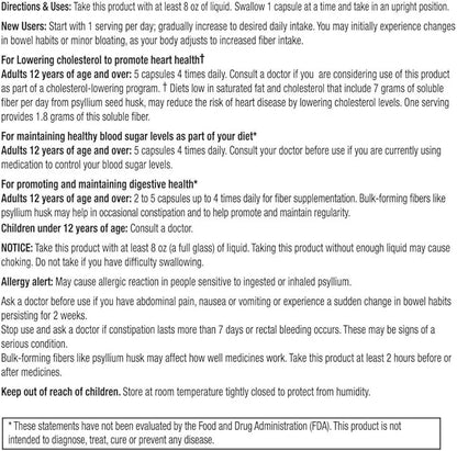 Guardian Psyllium Fiber Capsules, Natural Psyllium (720Ct)