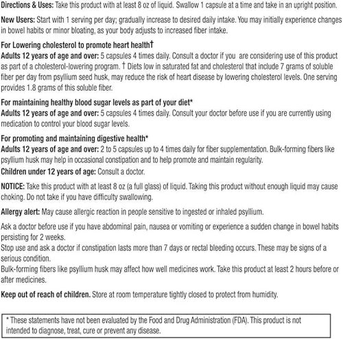 Guardian Psyllium Fiber Capsules, Natural Psyllium (720Ct)
