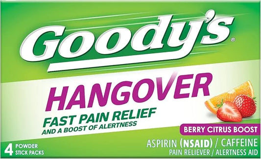 Goody's Hangover Powders, Fast Pain Relief & Boost of Alertness Berry Citrus, 4 ct (Pack of 1) - Product Image