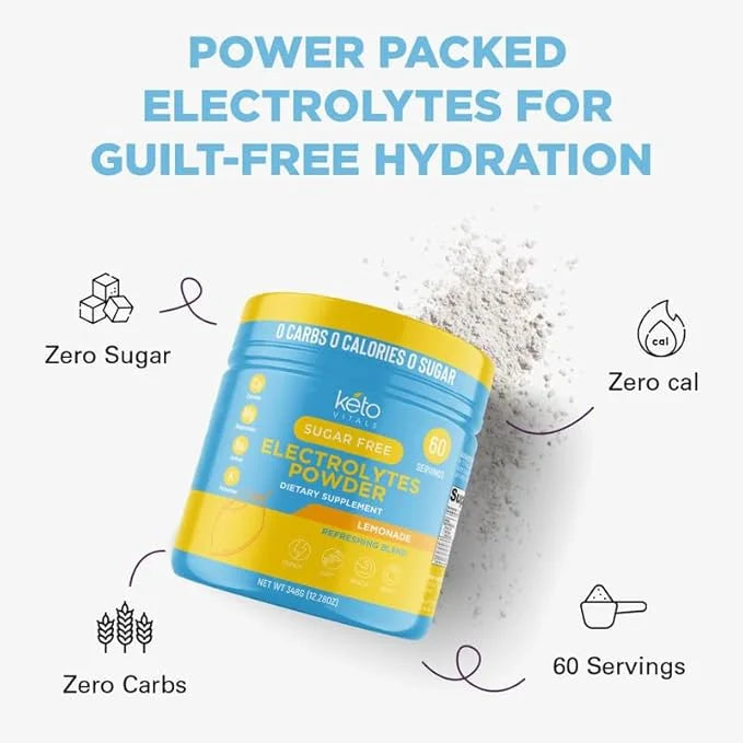 Keto Vitals Electrolytes Powder | Keto-Friendly Electrolytes with Potassium, Magnesium, Sodium, Calcium | Keto Electrolyte...