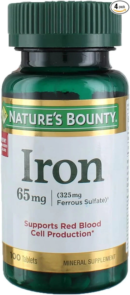 Iron 65 mg, 4 Bottles (100 Count) - Product Image
