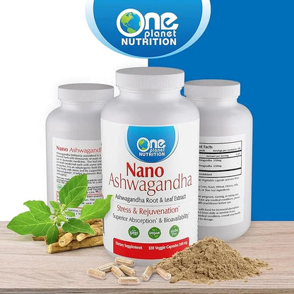 Nano Ashwagandha, 500 mg Ashwagandha Leaf 120 Capsules