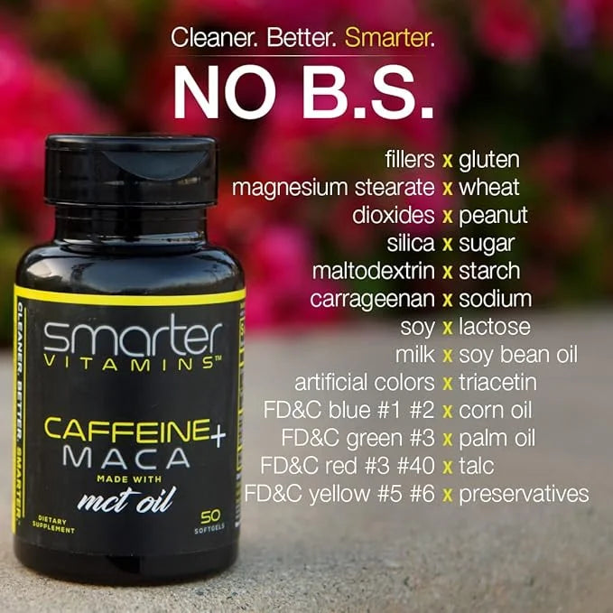 (3 Pack) Smarter Energy Pills, 200mg Caffeine & Coconut MCT Oil with Maca Root, 150 Liquid Softgels - Product Image