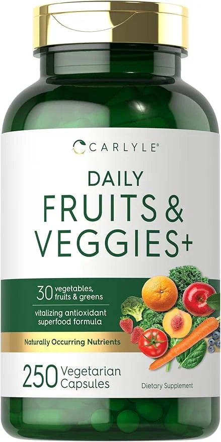 Carlyle Fruits and Veggies Supplement | 250 Capsules | Made with 30 Fruits and Vegetables | Vegetarian, Non-GMO, Gluten Fr...