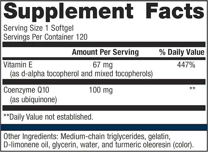 Metagenics CoQ10 ST-100-100 mg Coenzyme Q10 Supplement 120 Softgels