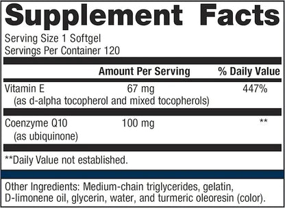Metagenics CoQ10 ST-100-100 mg Coenzyme Q10 Supplement 120 Softgels