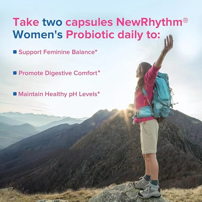 NewRhythm Women's Probiotics, Organic Cranberry 50 Billion 18 Strains, 60 Vegan