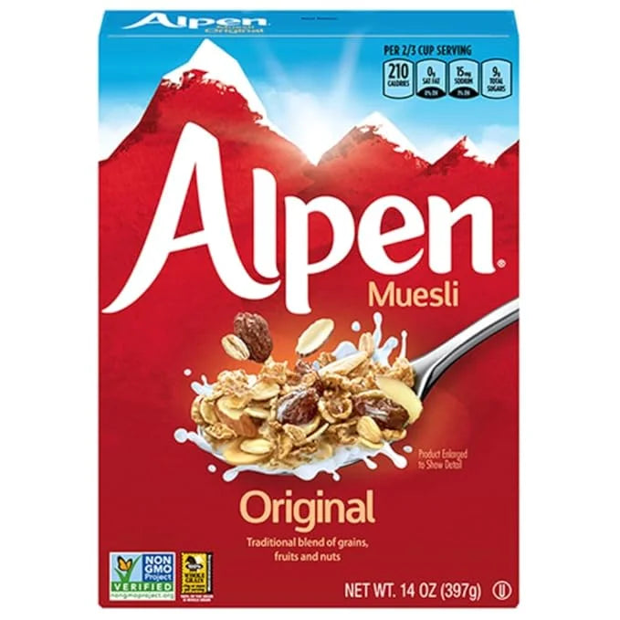 Alpen Original Muesli, Swiss Style Muesli Cereal, Whole Grain, Non-GMO Project Verified, Heart Healthy, Kosher, Vegan, 14 ...