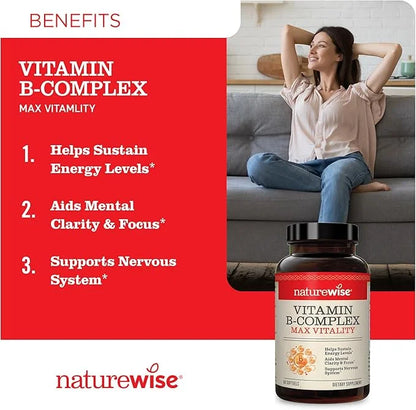 NatureWise Vitamin B Complex for Women B1 B2 B2 B3 B3 B6 B6 B12 B12 - 360 Softgels[1-Year Softgels[1-Year Supply]