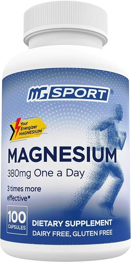 Magnesium Supplement Complex MGSPORT - High Absorption Supplement with Vitamins B6, D, E - Relieves Leg Cramps & Muscle Su...