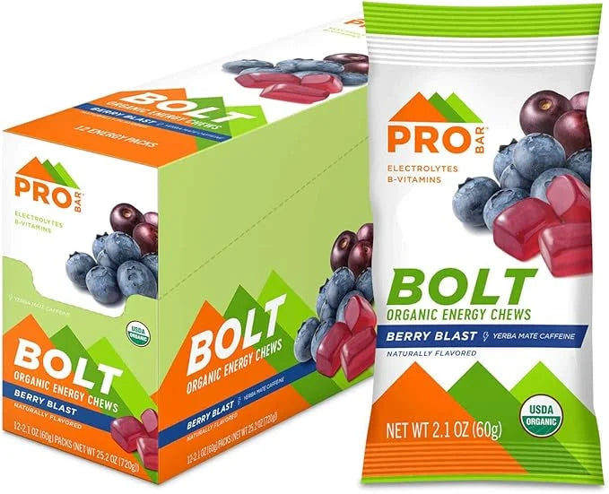 PROBAR - Bolt Organic Energy Chews, Berry Blast, Non-GMO, Gluten-Free, USDA Certified Organic, Healthy, Natural Energy, Fa...